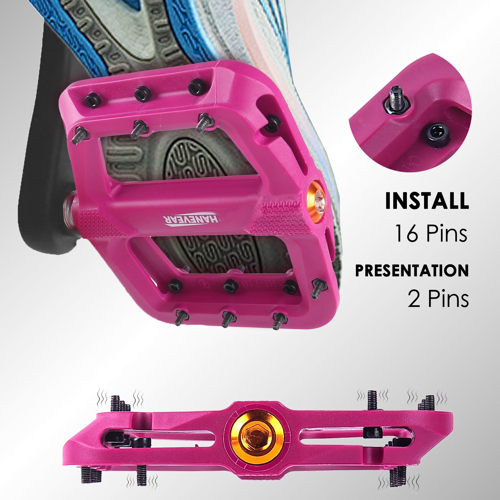 pink bike pedals Nylon Mountain Bike Pedals – HANEVEAR US